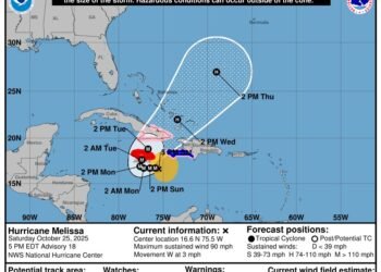 Melissa ya es huracán categoría 1 y ya cobro sus primeras vidas