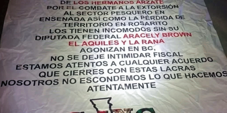 Aparece narcomanta donde advierten a fiscal de Baja California