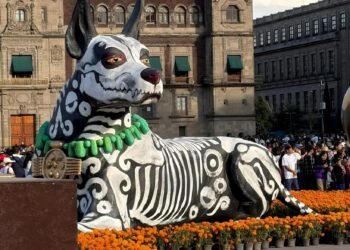 El zócalo de la CDMX listo para el festival de día de muertos