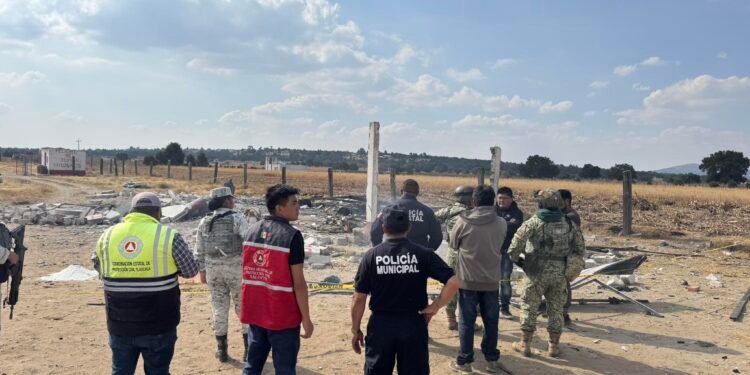 Explosión en taller de pirotécnica deja dos heridos en el estado de Tlaxcala