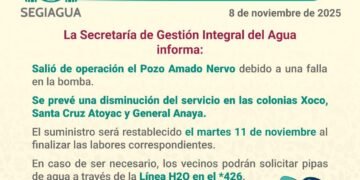 Tome sus precauciones!, anuncian corte de agua en la alcaldía Benito Juárez