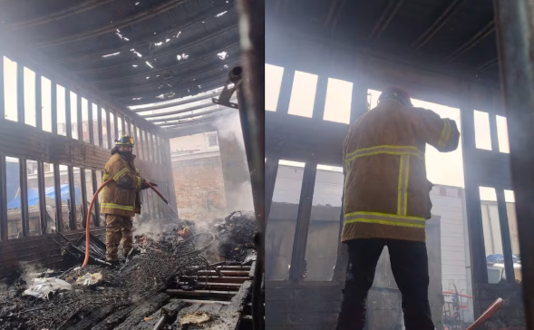 Se queman dos contenedores de tráiler en Central de Abasto de CDMX; no se reportan lesionados