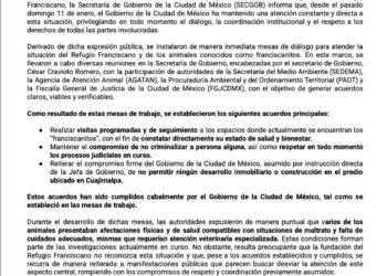 Instalan mesas de diálogo por situación del Refugio Franciscano