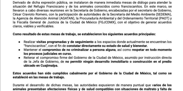 Instalan mesas de diálogo por situación del Refugio Franciscano