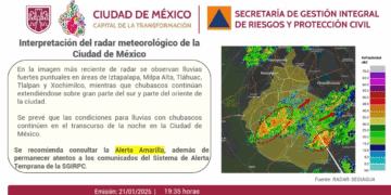 Activan alerta amarilla por lluvias fuertes en estas alcaldías de CDMX para la noche.