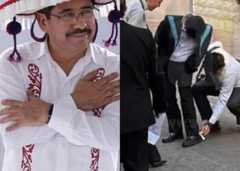 Exhiben a presidente de la SCJN por tener quien le limpie los zapatos