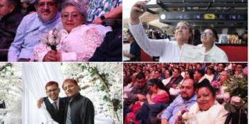 Boda colectiva del 14 de febrero reúne a más de dos mil parejas en CDMX en el Auditorio Nacional