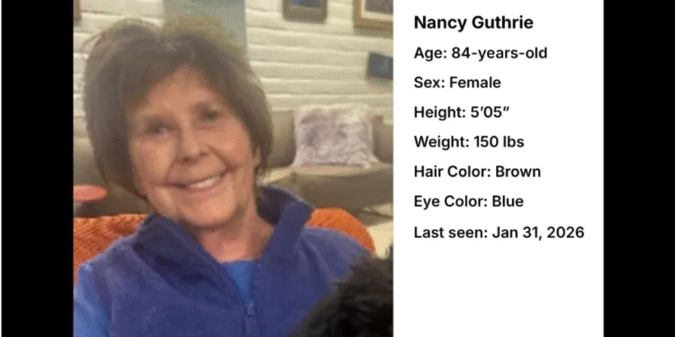 Secuestro de Nancy Guthrie: Una búsqueda continua en EU