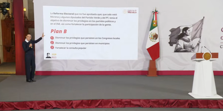 Presenta Claudia Sheinbaum Plan B ante rechazo de su reforma electoral