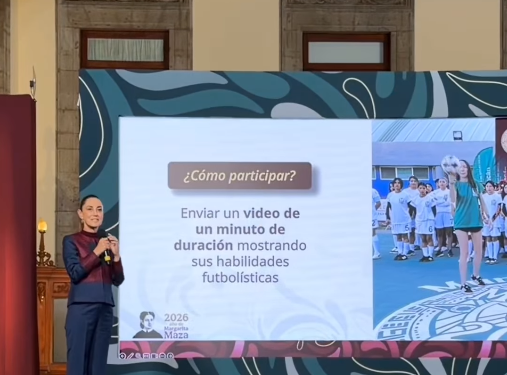 Sheinbaum anuncia que su boleto a la inauguración del Mundial 2026 será para la joven que mejor “domine” el balón