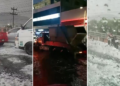 Intensa granizada deja hasta un metro de hielo y provoca derrumbes en Ecatepec