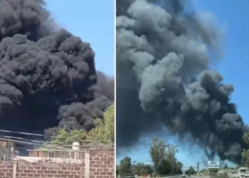 Reportan Fuerte Incendio en Huehuetoca, Edomex