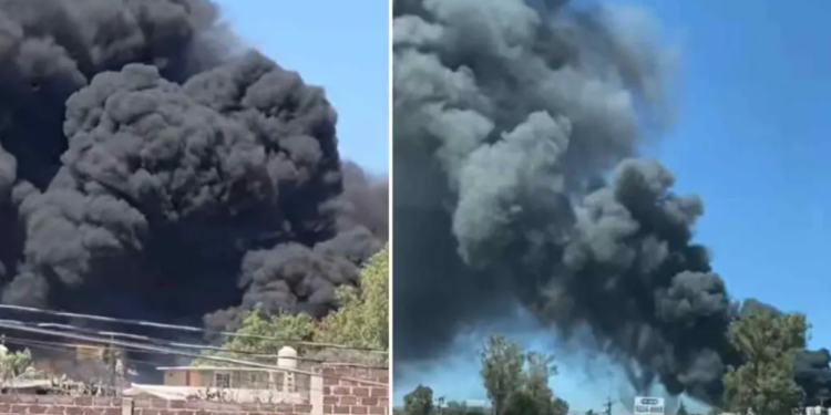 Reportan Fuerte Incendio en Huehuetoca, Edomex