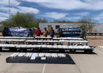 Fuerzas federales decomisan casi media tonelada de metanfetamina en Sonora