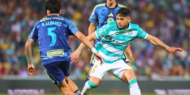 América no lograr sacar la victoria ante el santos a pesar de tener un hombre de más