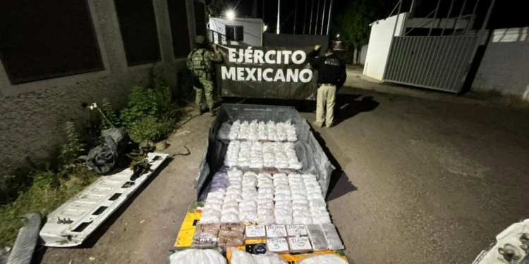 Sedena y AMIC incautan 149 kilos de drogas en Cajeme, Sonora