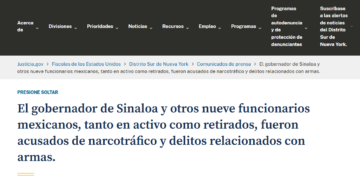 El gobernador de Sinaloa es acusado formalmente por relaciones con el narcotráfico y otros delitos por una corte del sur de New York