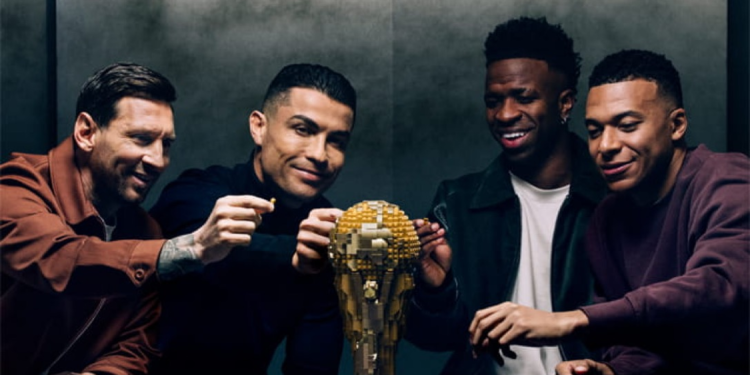 LEGO lanza edición mundialista con figuras de Messi, Ronaldo, Mbappé y Vinicius Jr.