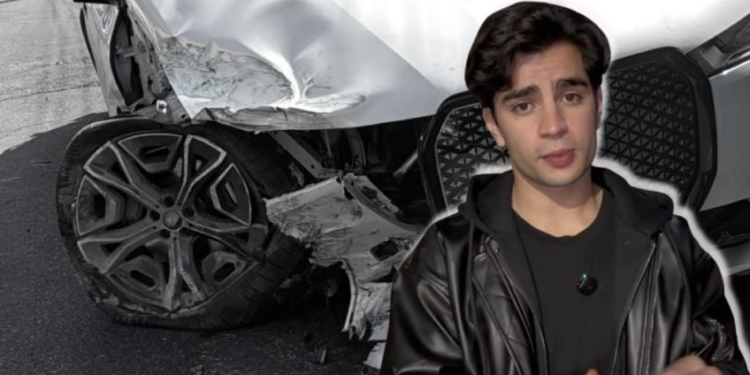 Aaron Mercury sufre accidente por manejar a exceso de velocidad y choca su camioneta nueva