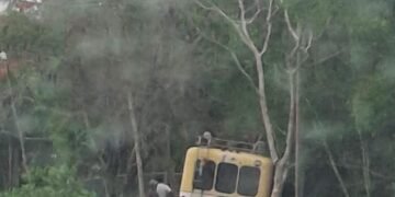 Camión turístico de Grupo Xcaret sale de la carretera 307; viajaban decenas de pasajeros