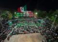 Más de 4 mil capitalinos celebran triunfo de México en el Fut Fest de Chetumal.