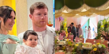Saúl ‘Canelo’ Álvarez y Fernanda Gómez celebran el bautizo de Eva Victoria