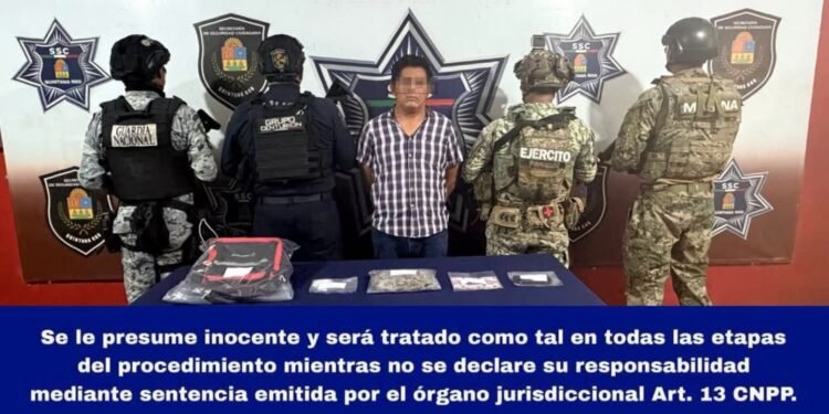 DETIENEN A HOMBRE CON PRESUNTA DROGA EN LA SUPERMANZANA 244 DE CANCÚN