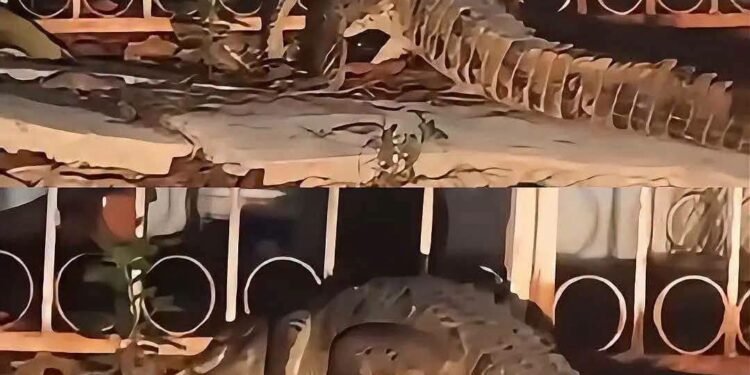 Cocodrilo invadiendo casa en Cancún
