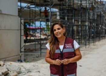 Constata Mara Lezama avance de distribuidor vial Kukulcán; registra 70% de avance