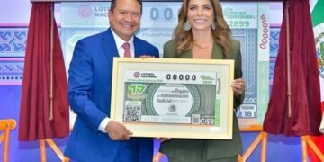 Lotería Nacional devela billete conmemorativo por el primer aniversario del Órgano de Administración Judicial
