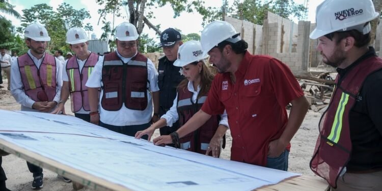 Mara Lezama supervisa construcción de cuartel para duplicar de 200 a 400 policías en Cozumel