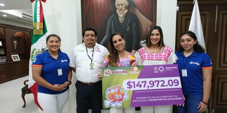 Recibe Mara Lezama donativo para fortalecer refugios y albergues de mujeres en Quintana Roo