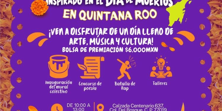 Participa Quintana Roo en iniciativa nacional para establecer un Récord Guinness con mural inspirado en el Día de Muertos